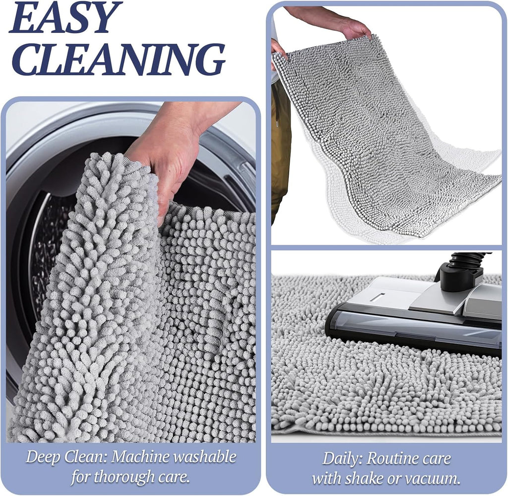 Cat Litter Mat, Litter Trapping Mat, 31"× 20" Cat Kitty Litter Rug with Waterproof Back, Super Soft for Cat'S Paws, Machine Washable, Navy Blue