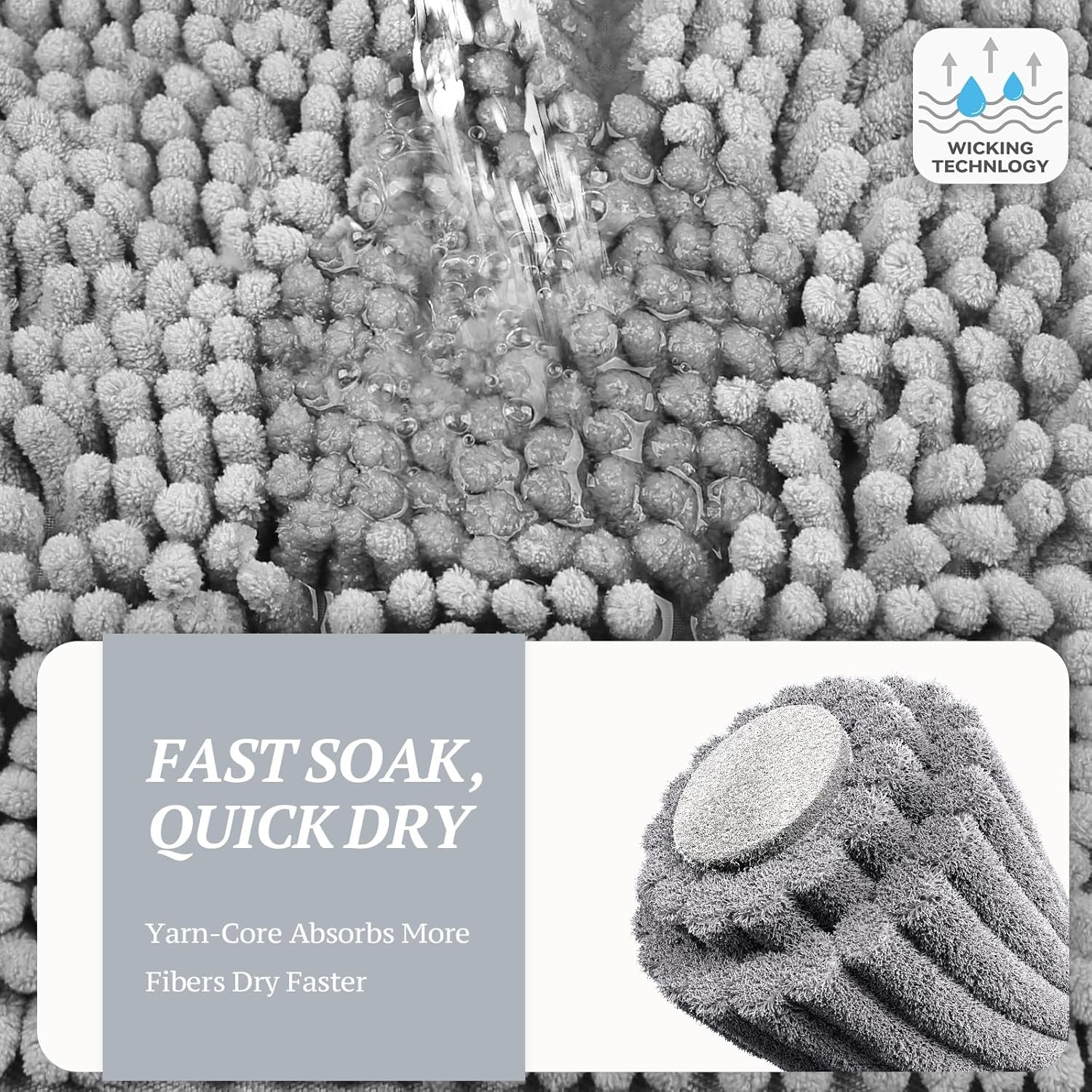 Cat Litter Mat, Litter Trapping Mat, 31"× 20" Cat Kitty Litter Rug with Waterproof Back, Super Soft for Cat'S Paws, Machine Washable, Grey