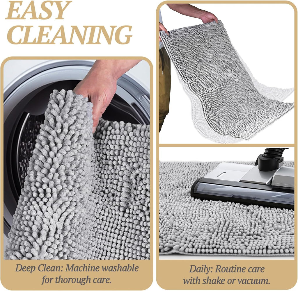 Cat Litter Mat, Litter Trapping Mat, 31"× 20" Cat Kitty Litter Rug with Waterproof Back, Super Soft for Cat'S Paws, Machine Washable, Beige