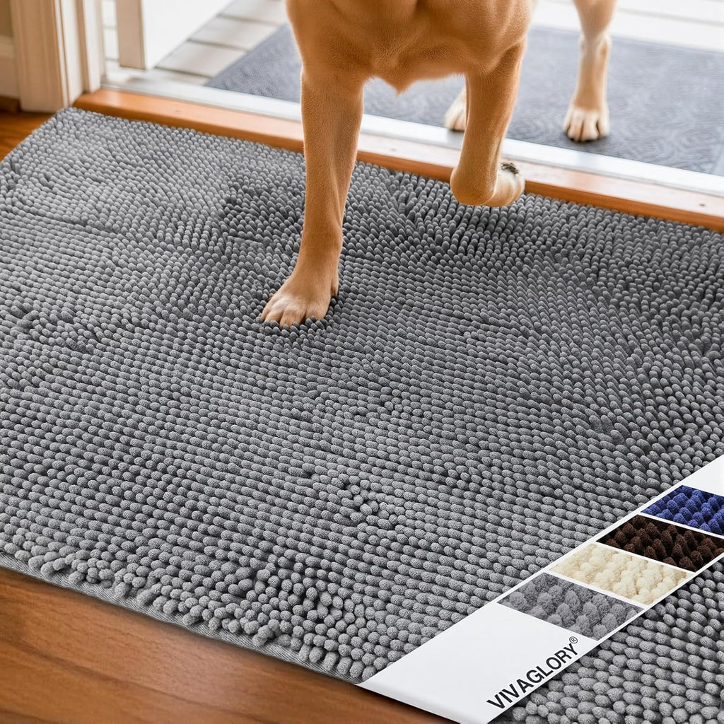 Cat Litter Mat, Litter Trapping Mat, 31"× 20" Cat Kitty Litter Rug with Waterproof Back, Super Soft for Cat'S Paws, Machine Washable, Grey