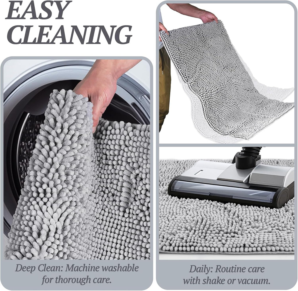 Cat Litter Mat, Litter Trapping Mat, 31"× 20" Cat Kitty Litter Rug with Waterproof Back, Super Soft for Cat'S Paws, Machine Washable, Grey