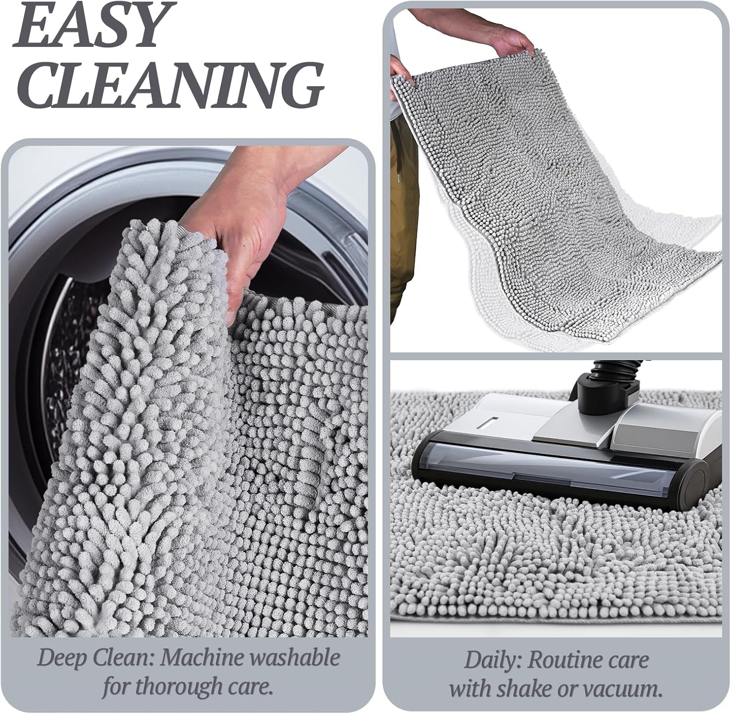 Cat Litter Mat, Litter Trapping Mat, 31"× 20" Cat Kitty Litter Rug with Waterproof Back, Super Soft for Cat'S Paws, Machine Washable, Grey