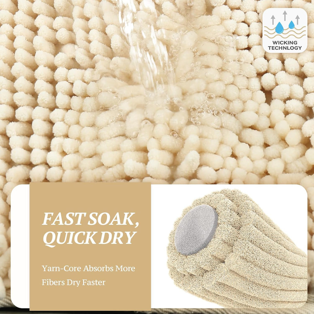 Cat Litter Mat, Litter Trapping Mat, 31"× 20" Cat Kitty Litter Rug with Waterproof Back, Super Soft for Cat'S Paws, Machine Washable, Beige