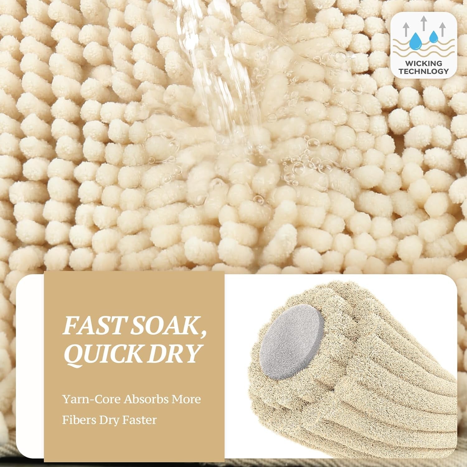 Cat Litter Mat, Litter Trapping Mat, 31"× 20" Cat Kitty Litter Rug with Waterproof Back, Super Soft for Cat'S Paws, Machine Washable, Beige