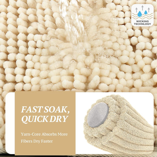 Cat Litter Mat, Litter Trapping Mat, 31"× 20" Cat Kitty Litter Rug with Waterproof Back, Super Soft for Cat'S Paws, Machine Washable, Beige