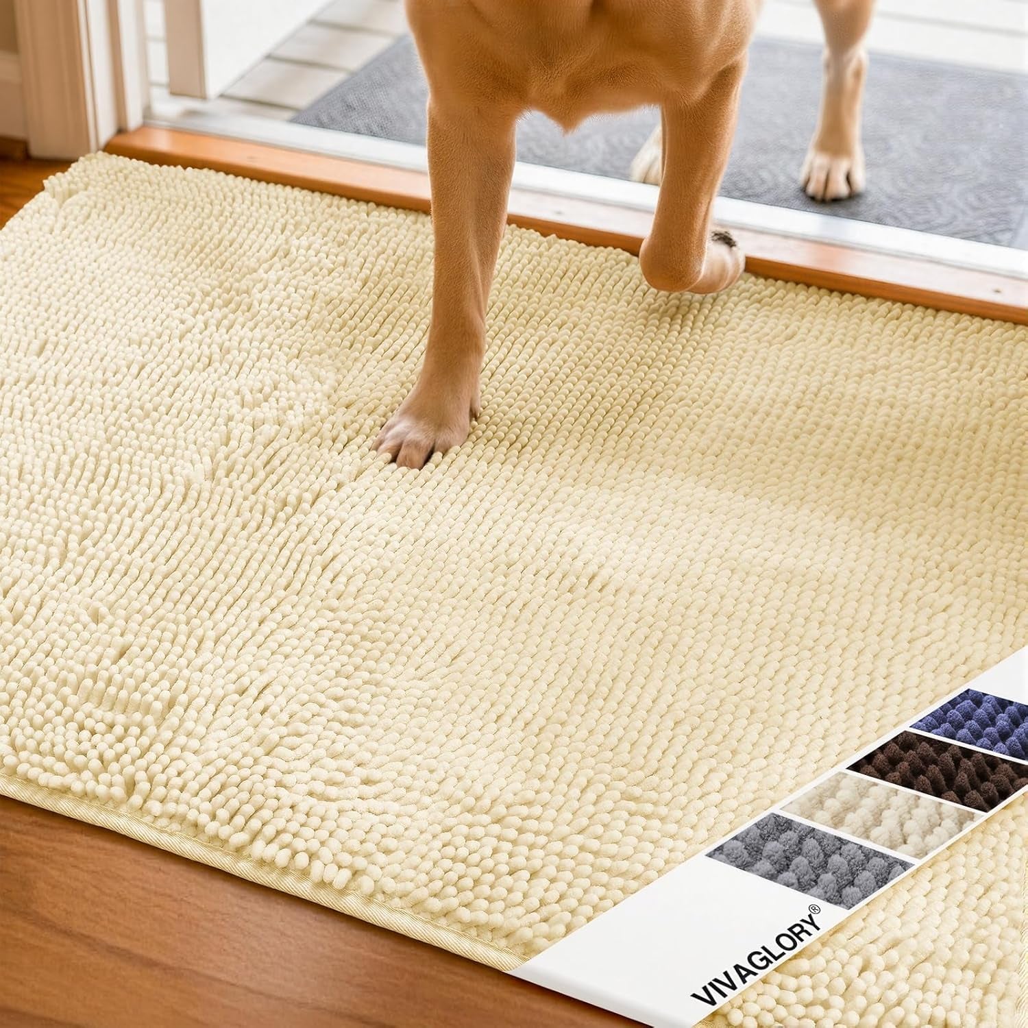 Cat Litter Mat, Litter Trapping Mat, 31"× 20" Cat Kitty Litter Rug with Waterproof Back, Super Soft for Cat'S Paws, Machine Washable, Beige